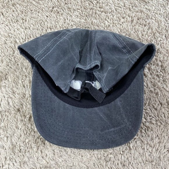 Vtg 1996 Busch Beer‎ Hat Gray Canvas White Stitch Script Adjustable Cap Made USA - Picture 4 of 11